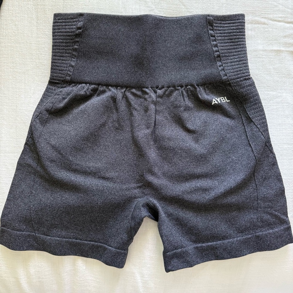 AYBL Charcoal Gray Ribbed Shorts